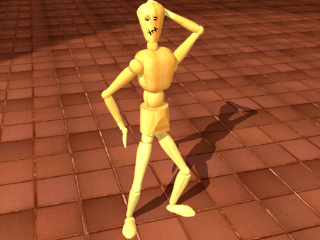 3d render of a caricatured artists manikin